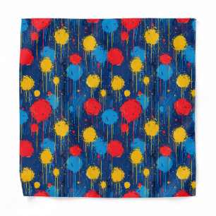 Abstract Colorful Paint Splatters Bandana