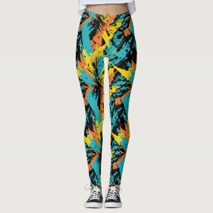 Abstract Colorful Paintball Party Splatter Pattern Leggings