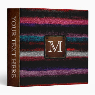 Abstract Colorful Painted Leather Binder