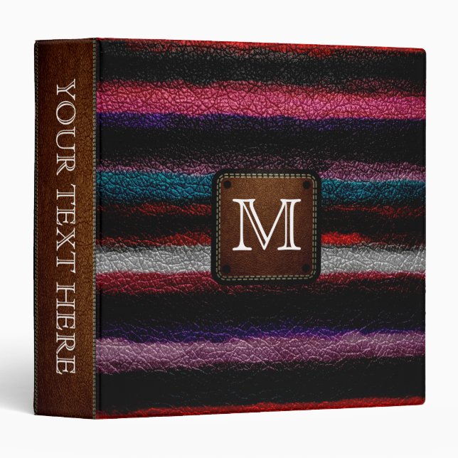 Abstract Colorful Painted Leather Binder (Front/Spine)