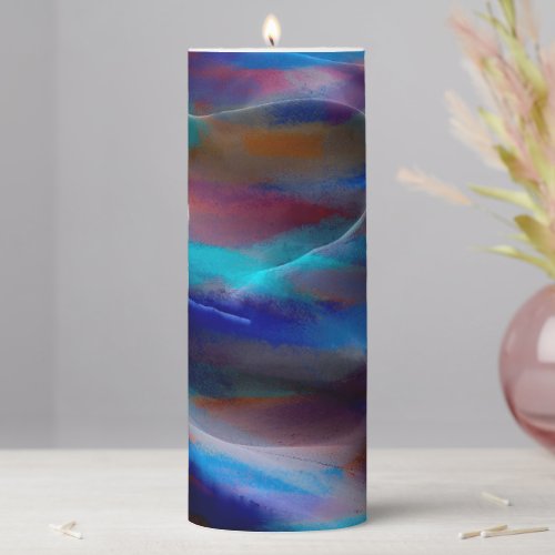 Abstract Colorful Painting 19 Pillar Candle