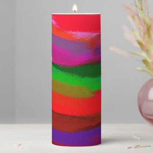 Abstract Colorful Painting 2 Pillar Candle