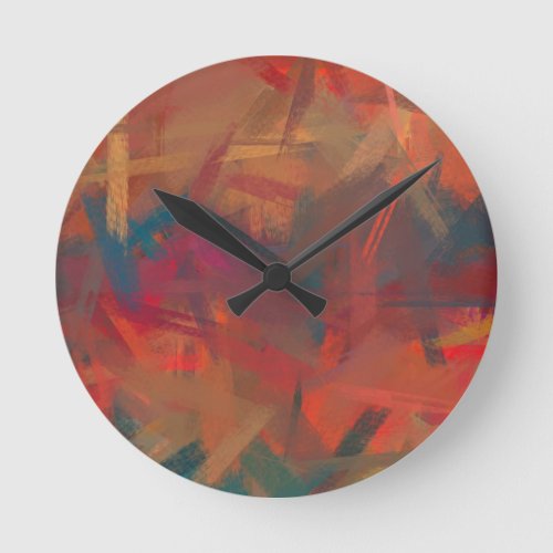 Abstract Colorful Painting 2 Round Clock