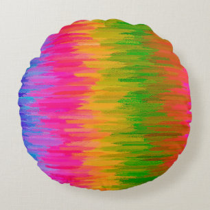 Abstract Colorful Painting #36 Round Pillow