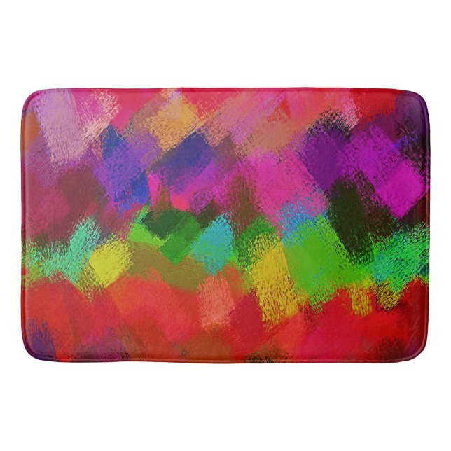 Abstract Colorful Painting #3 Bath Mat (Front)