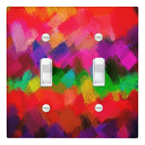 Abstract Colorful Painting 3 Light Switch Cover