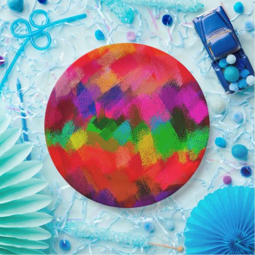 Abstract Colorful Painting 3 Paper Plates