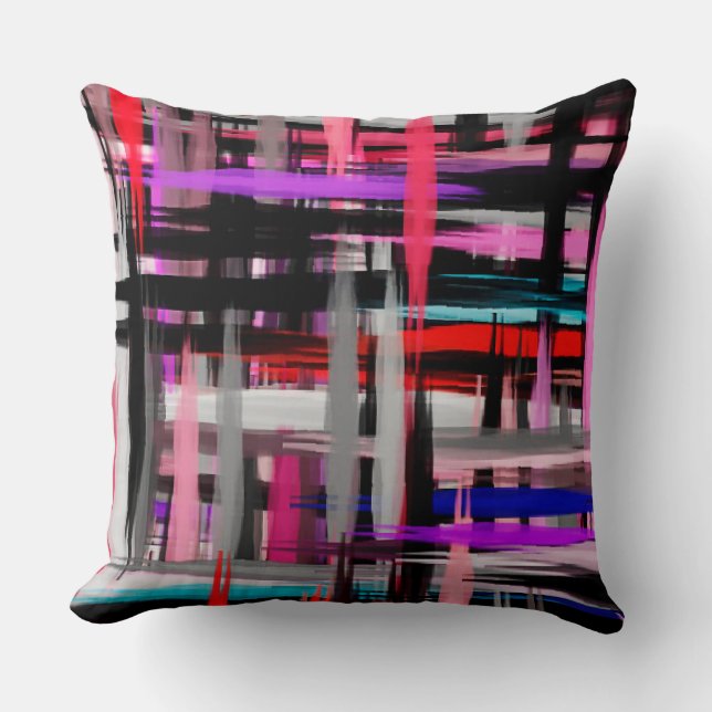 Abstract Colorful Painting #3 Throw Pillow (Front)