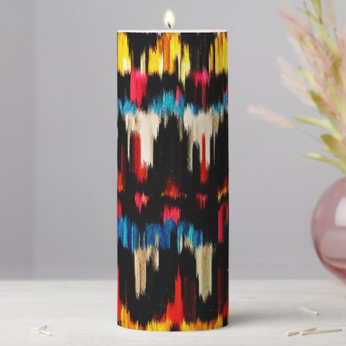 Abstract Colorful Painting 5 Pillar Candle