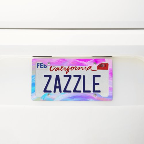 Abstract Colorful Painting Handmade Boho Bright  License Plate Frame