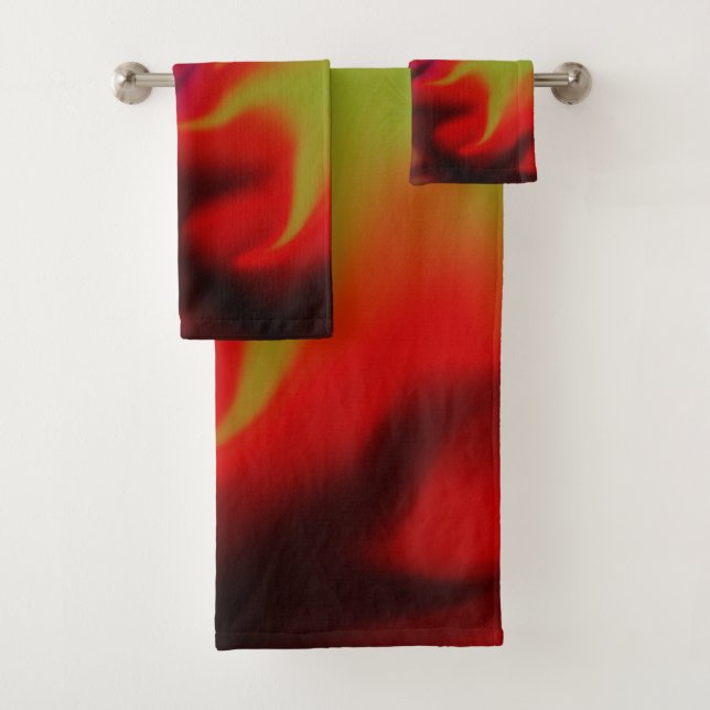 Abstract Colorful Painting Splash Marbling Bath Towel Set (Insitu)