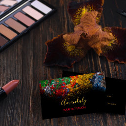 Abstract Colorful Palette Makeup Artist Rainbow Business Card