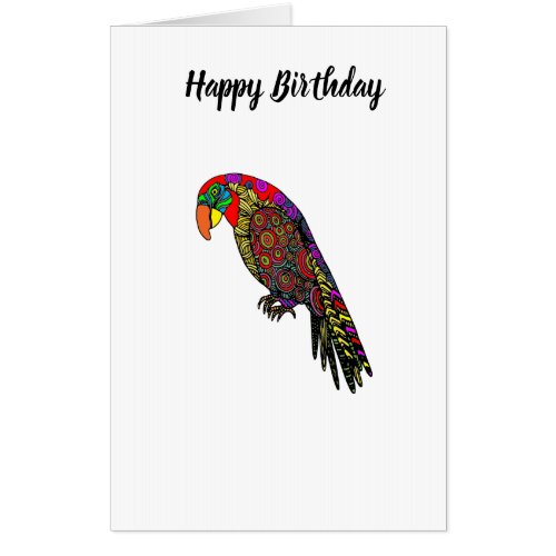 Abstract colorful Parrots in yellow red green blue Card
