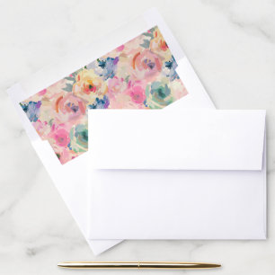 Abstract Colorful Pastel Flowers Floral Pattern Envelope Liner