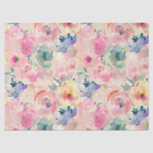 Abstract Colorful Pastel Flowers Floral Pattern Tissue Paper