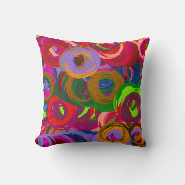 Abstract Colorful Pastel Pattern #2 Throw Pillow (Front)