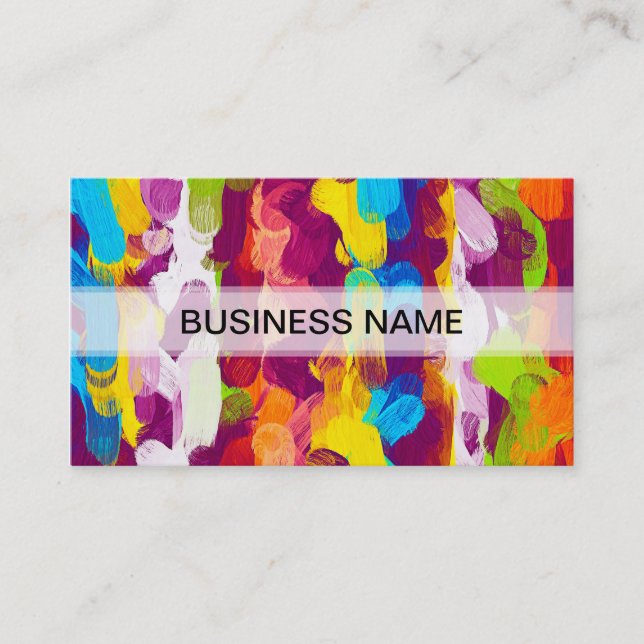 Abstract Colorful Pastel Pattern #4 Business Card (Front)
