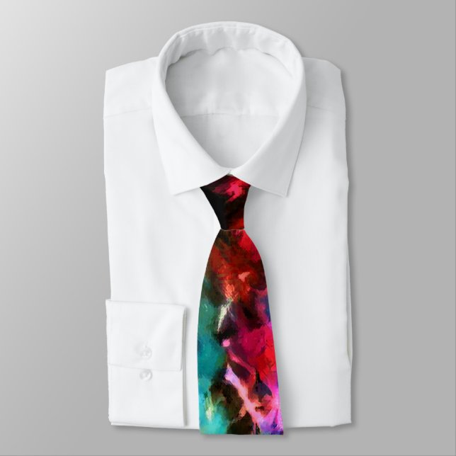 Abstract, colorful pattern, bright, elegant neck tie (Tied)