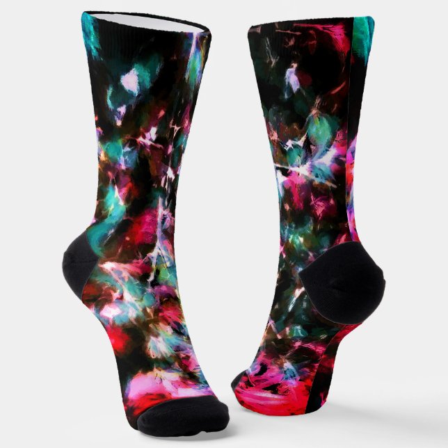 Abstract, colorful pattern, bright, elegant socks (Angled)