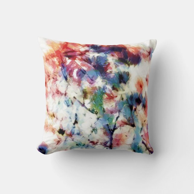 Abstract, colorful pattern, bright, elegant throw pillow (Front)