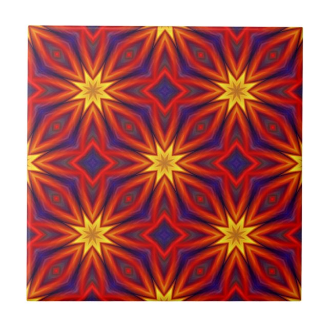 Abstract Colorful Pattern Ceramic Tile (Front)