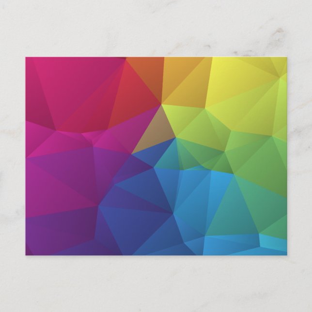 abstract colorful pattern geometric polygon design postcard (Front)