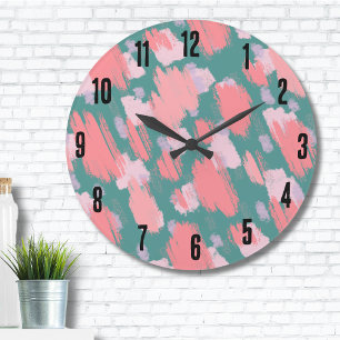 Abstract Colorful Pattern Large Clock