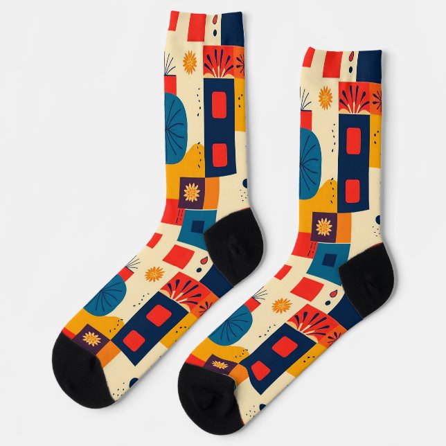 Abstract colorful pattern socks (Left)