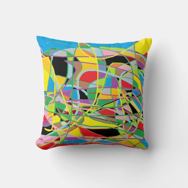 Abstract Colorful Pattern Throw Pillow (Front)