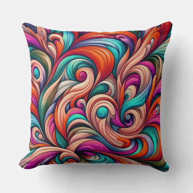 Abstract colorful pattern throw pillow (Front)