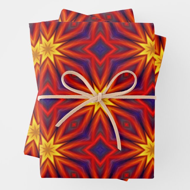 Abstract Colorful Pattern Wrapping Paper Sheets (In situ)