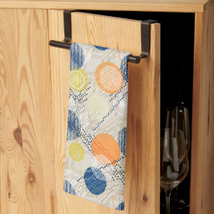 Abstract colorful polka dot kitchen towel
