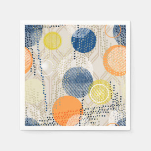Abstract colorful polka dot napkins