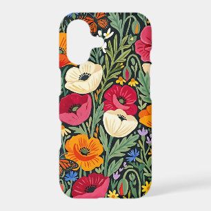Abstract Colorful Poppies Butterflies iPhone Cases