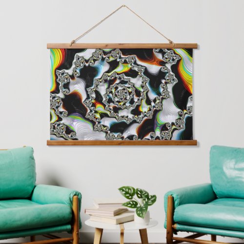 Abstract Colorful Psychedelic Spiral Fractal Hanging Tapestry