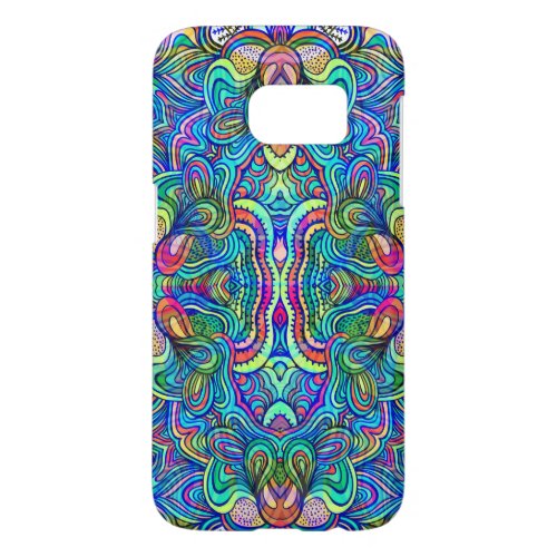 Abstract Colorful Psychedelic Symmetrical Swirls Samsung Galaxy S7 Case