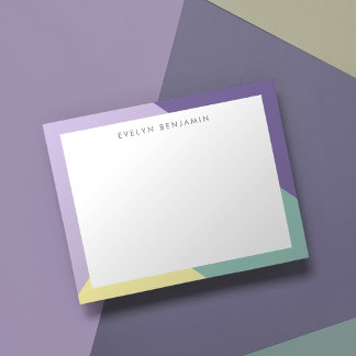 Abstract Colorful Purple Green Yellow Pattern Note Card