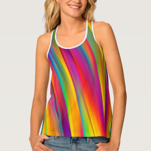 Abstract Colorful Rainbow Gradient Tank Top