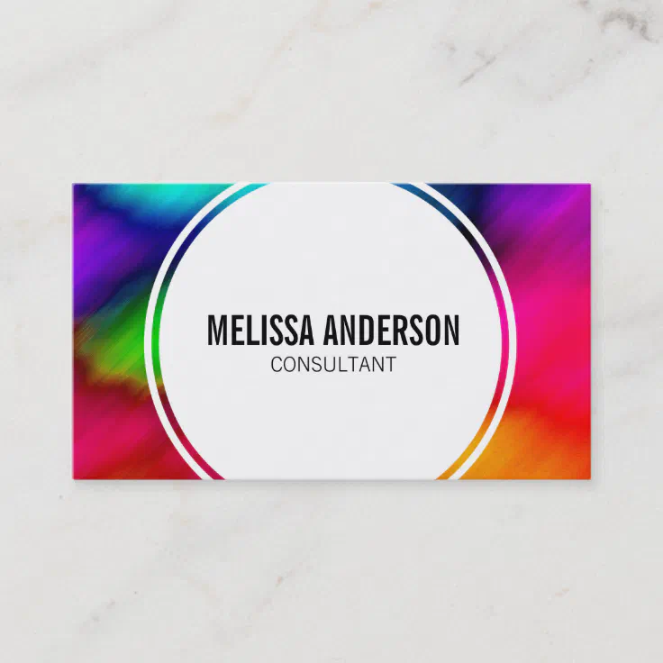 Abstract Colorful Rainbow Tie Dye Business Cards | Zazzle