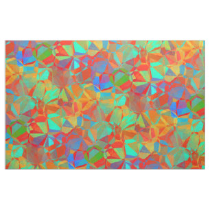 Abstract Colorful Retro Geometric Mosaic Pattern Fabric