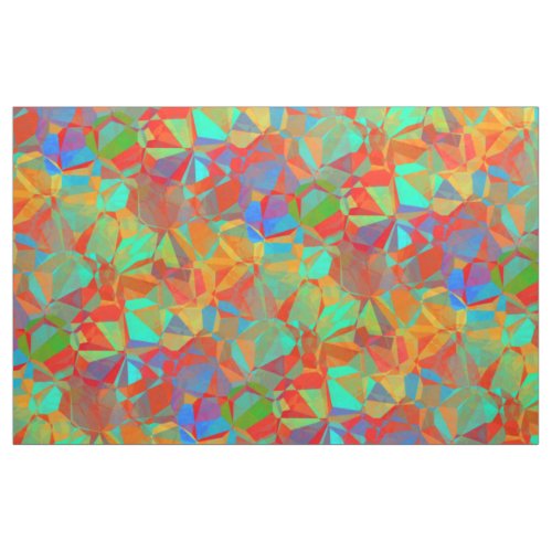 Abstract Colorful Retro Geometric Mosaic Pattern Fabric