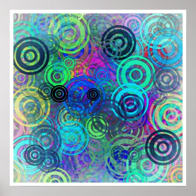 Abstract Colorful Rings Poster (Front)