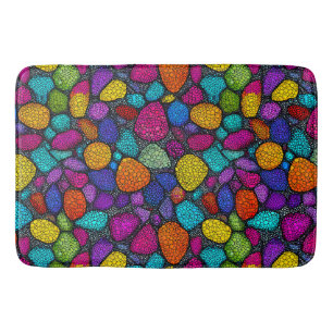 Abstract colorful rocks bath mat
