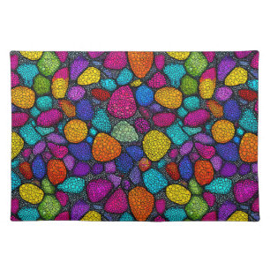 Abstract colorful rocks cloth placemat