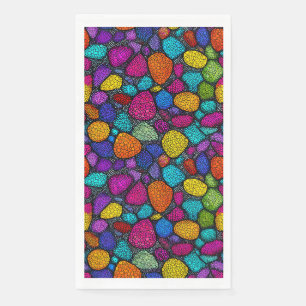 Abstract colorful rocks paper guest towels