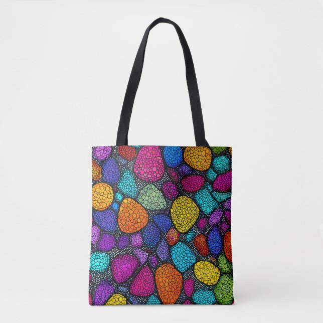 Abstract colorful rocks tote bag (Front)