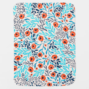 Abstract Colorful Roses: Vintage Floral Baby Blanket