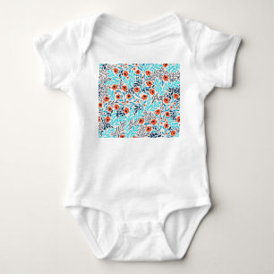 Abstract Colorful Roses: Vintage Floral Baby Bodysuit