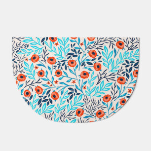 Abstract Colorful Roses: Vintage Floral Doormat