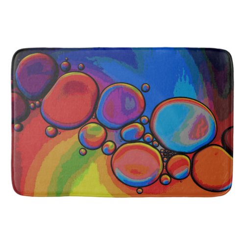 Abstract Colorful Round Circles Bathroom Mat